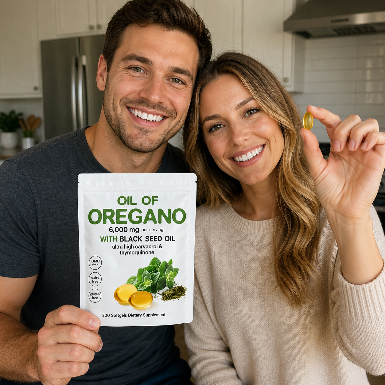 Aceite de Oregano 300 capsulas Blanco