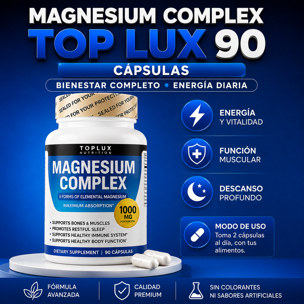 Magnesium Complex Top Lux 90 cápsulas