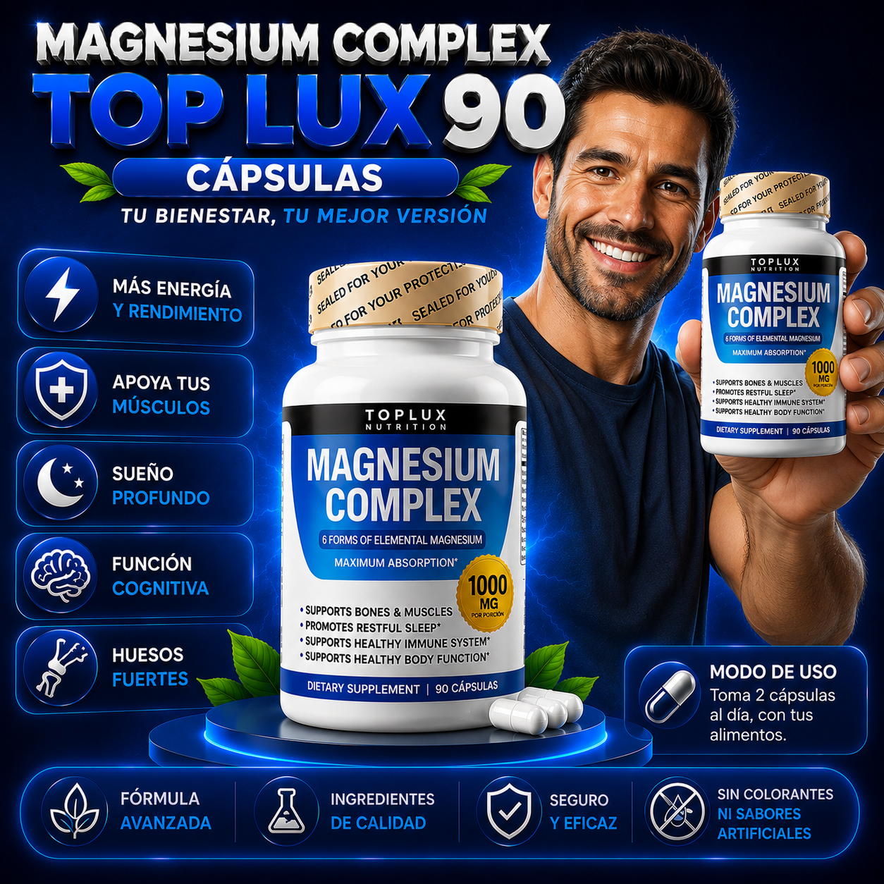 Magnesium Complex Top Lux 90 cápsulas
